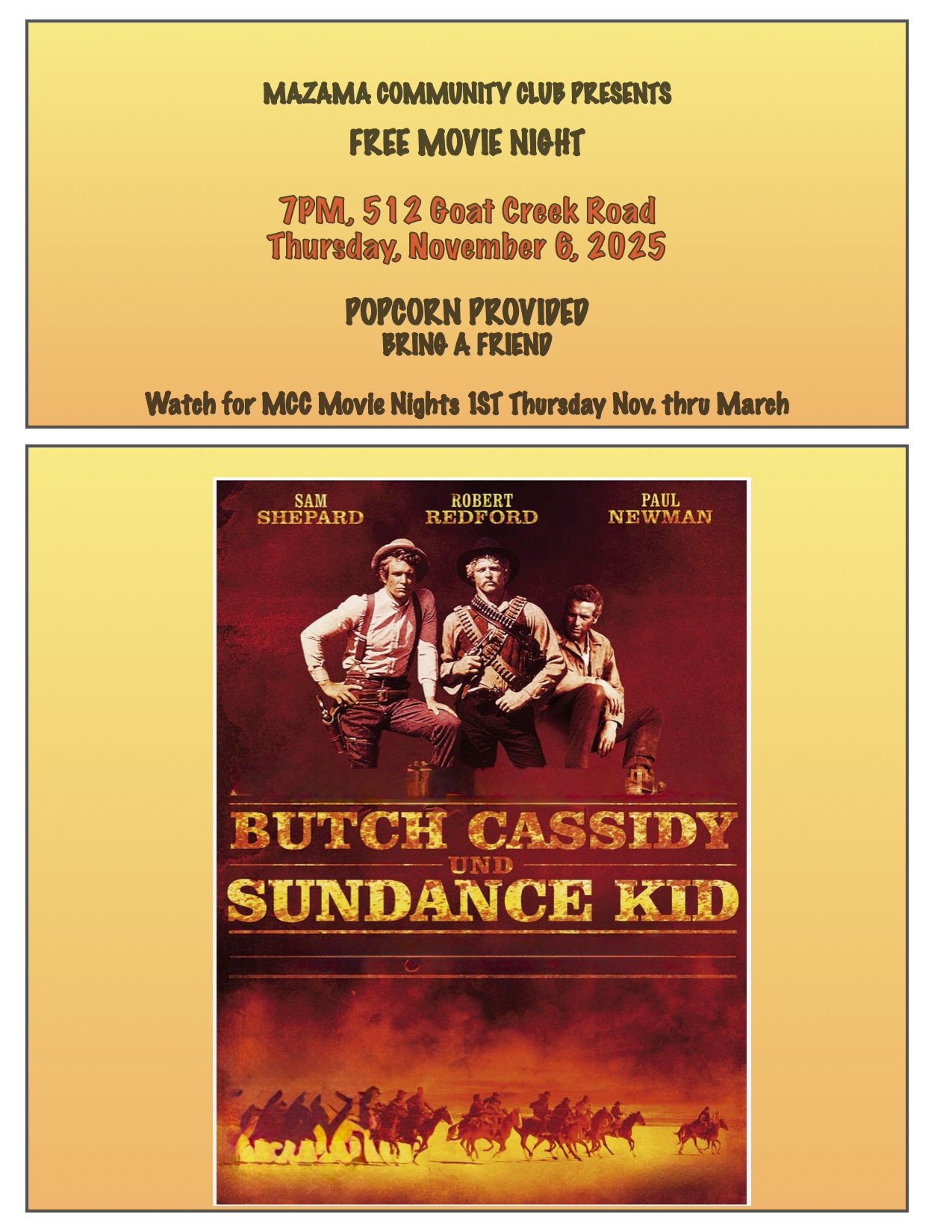 Events – Mazama Community Club